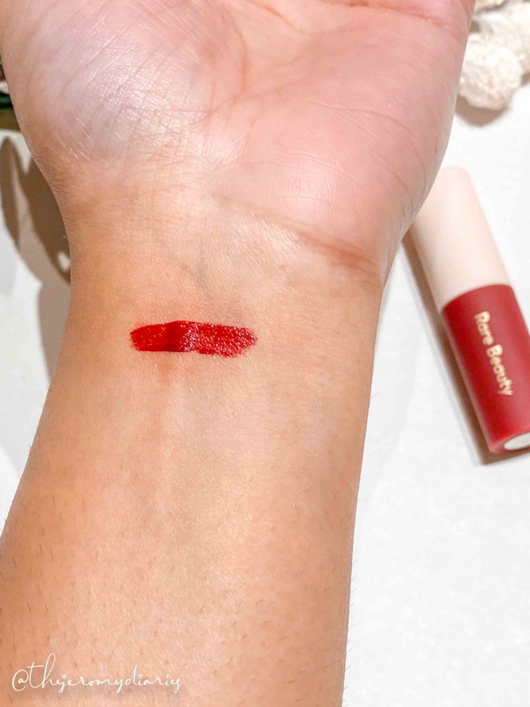 rare beauty wine red lipstick
